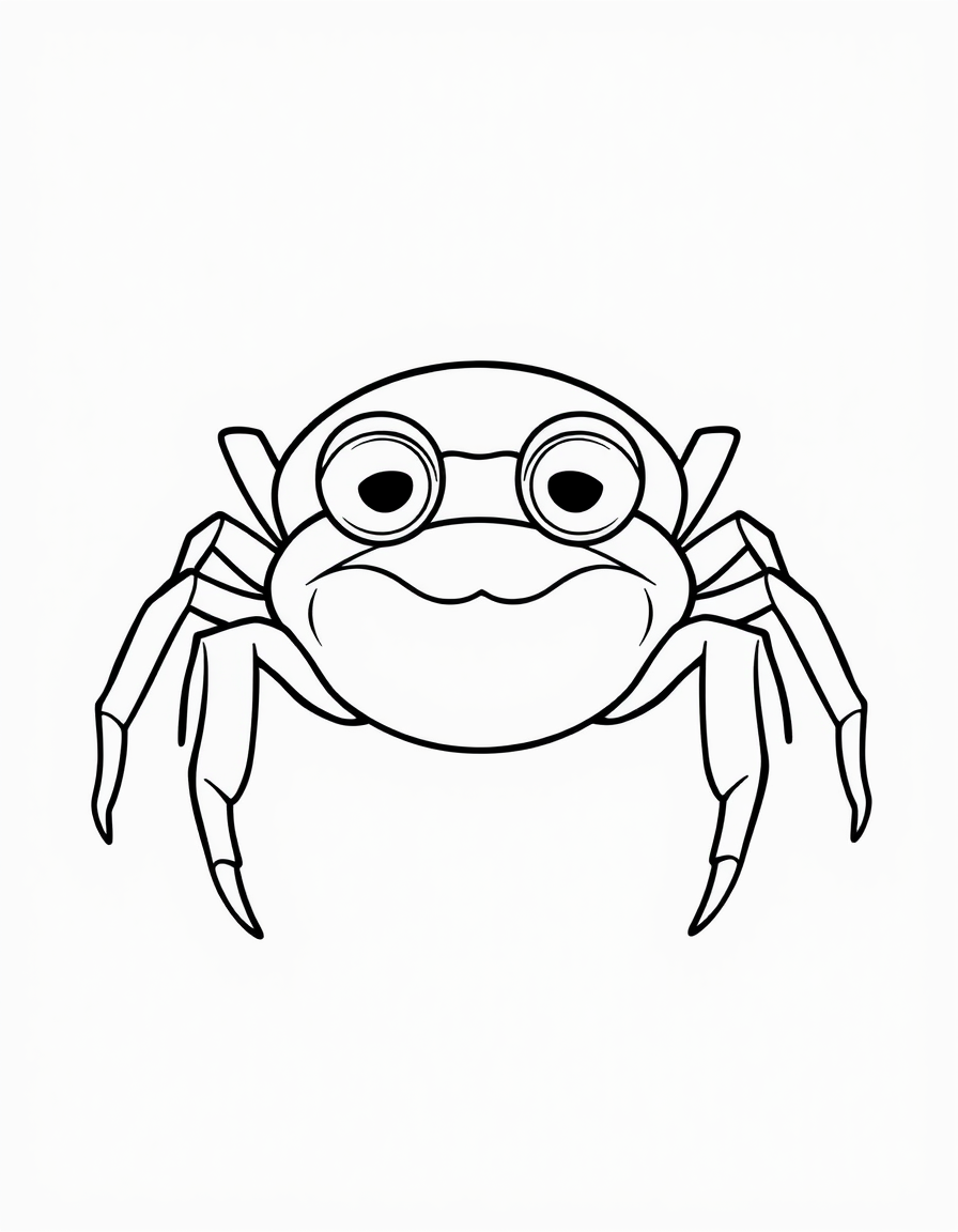 Jumping Spider With Big Round Eyes black and white line art