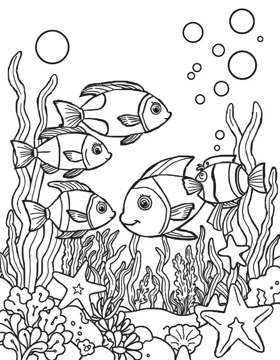 Ocean Fish coloring page - free printable