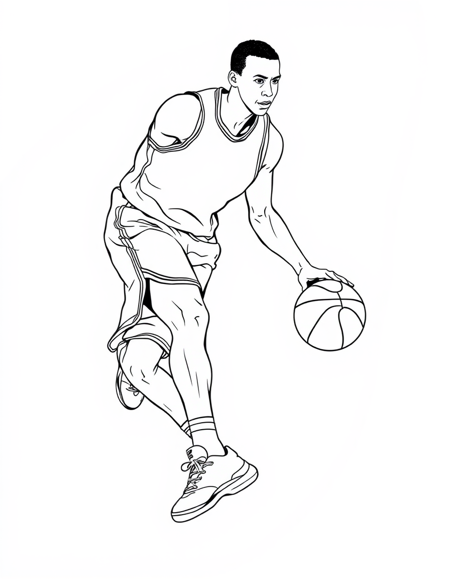 Crossover Dribble black and white line art