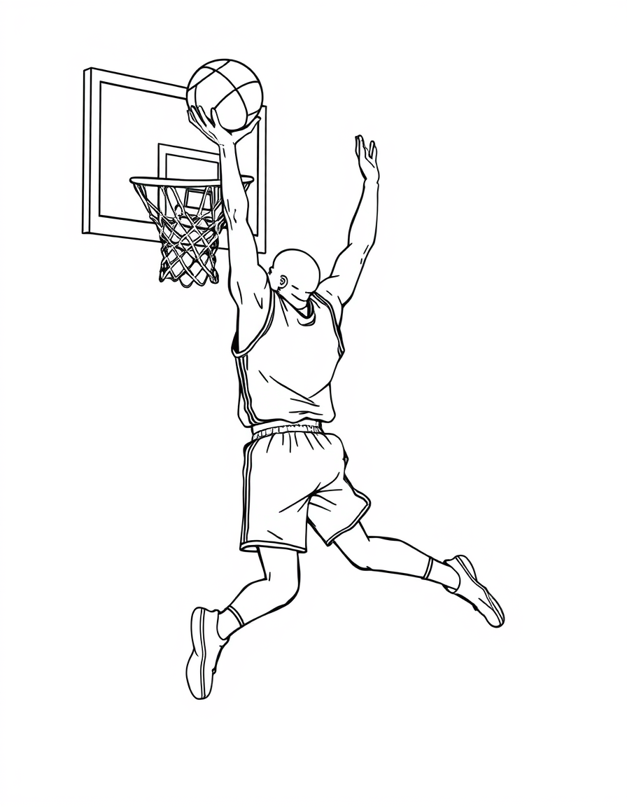 Layup Off the Backboard black and white line art
