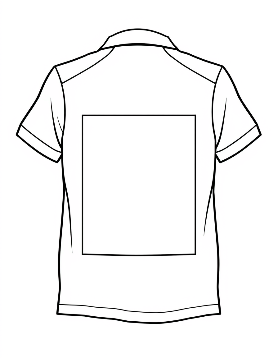 Soccer Jersey With a Blank Number Panel black and white line art