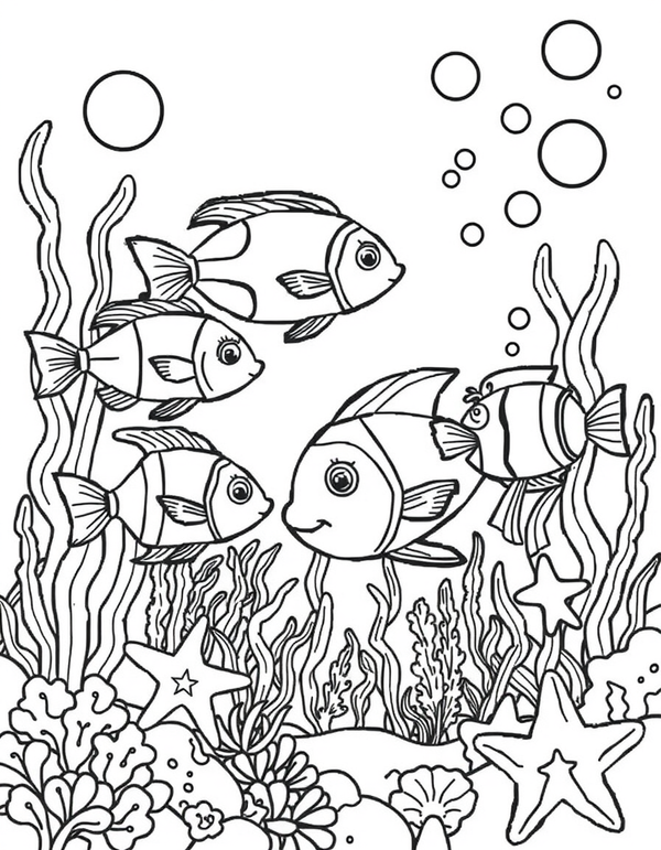 Ocean Fish coloring page - free printable