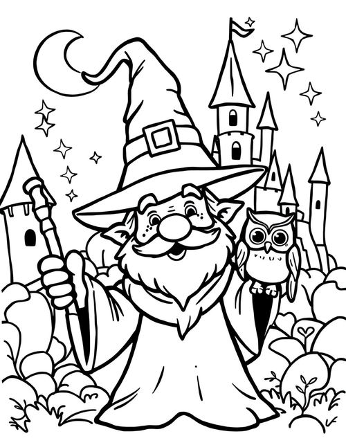 Wizard Castle coloring page - free printable