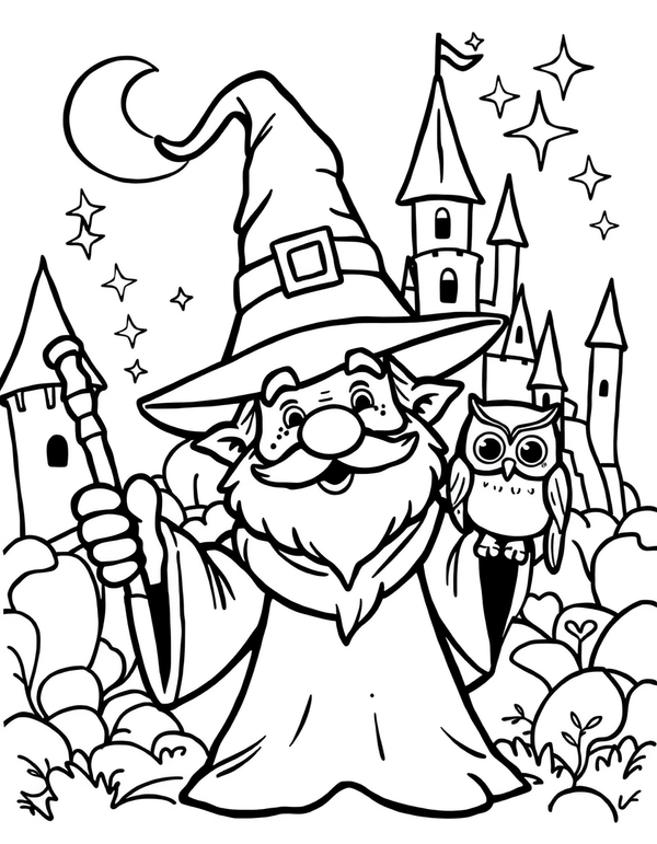 Wizard Castle coloring page - free printable