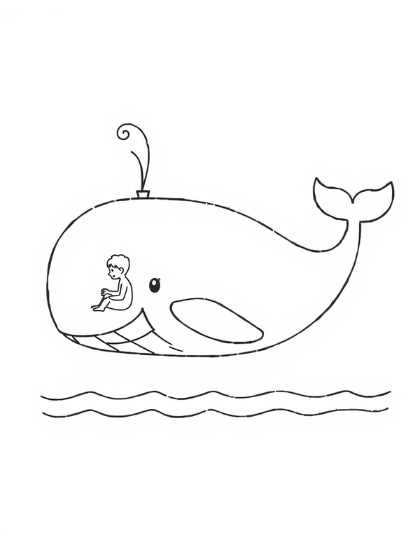Jonah and the Whale Coloring Page coloring page
