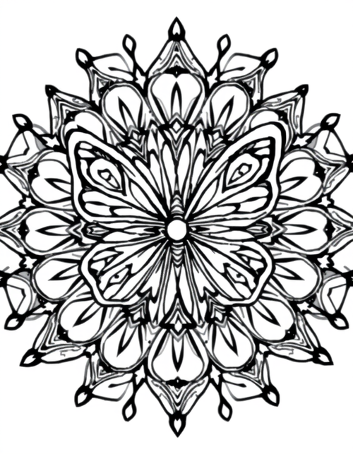 Butterfly Mandala coloring page - free printable