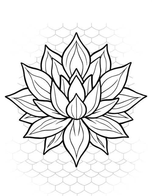 Lotus Mandala With Fish Scale Background Pattern Coloring Page - free printable coloring page