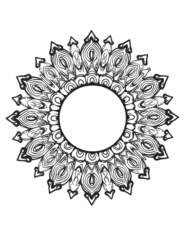 Sun Mandala coloring page - free printable
