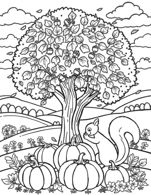 Fall Leaves coloring page - free printable