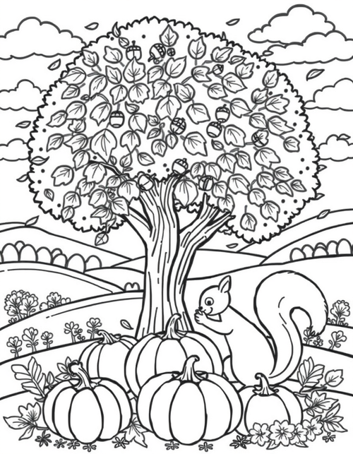 Fall Leaves coloring page - free printable