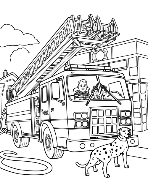 Fire Truck coloring page - free printable